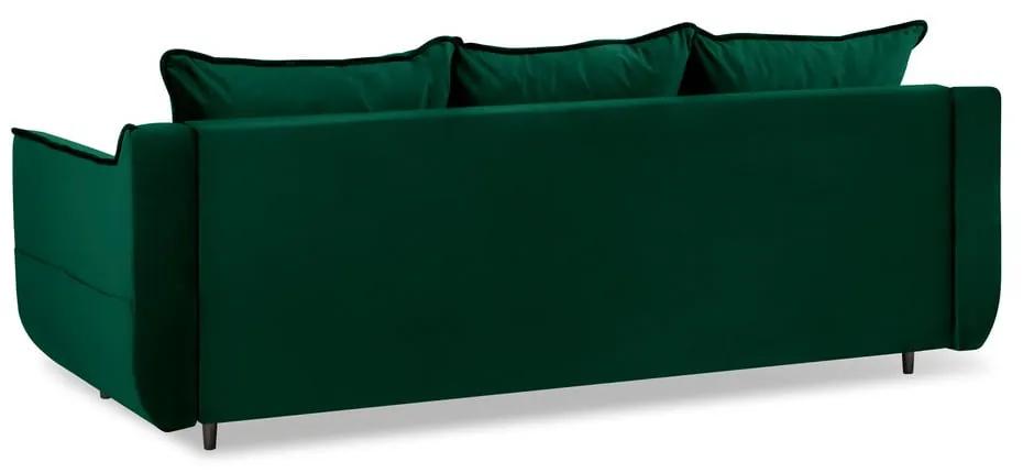 Разтегателен диван от зелено кадифе Basso - Kooko Home