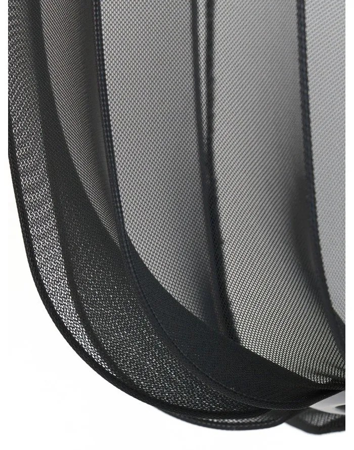 Черно висящо осветително тяло с текстилен абажур ø 40 cm Plumeria – Light & Living