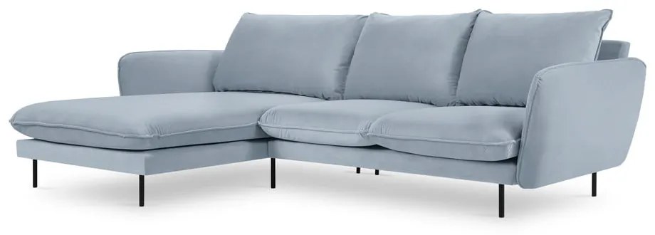 Ъглов диван от светлосиньо кадифе (ляв ъгъл) Vienna - Cosmopolitan Design