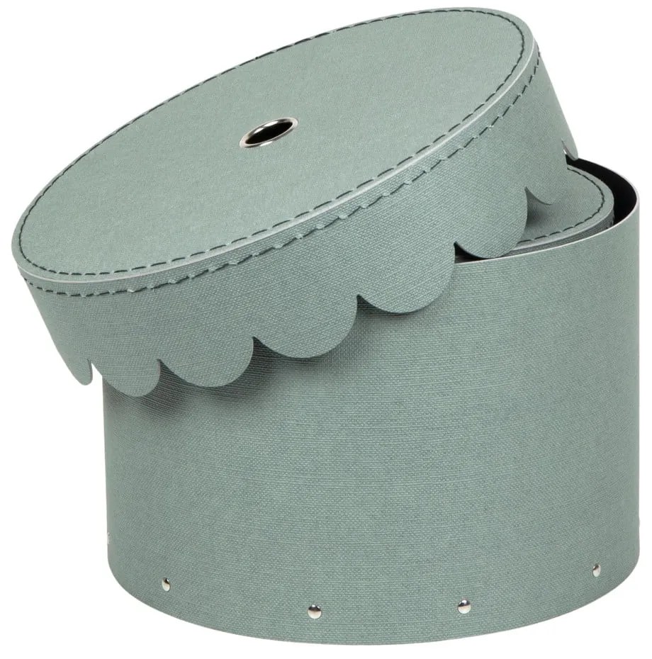 Картонени кутии за съхранение с капаци в комплект 2 бр. в цвят мента ø 26x17,5 cm Wilma – Bigso Box of Sweden