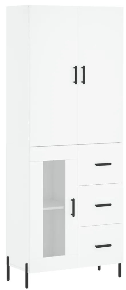 3195963 vidaXL Висок шкаф, бял, 69,5x34x180 см, инженерно дърво