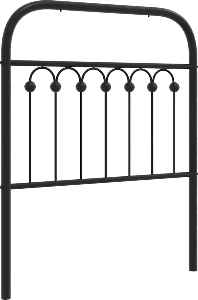 376627 vidaXL Метална резервна табла за легло, черна, 80 см