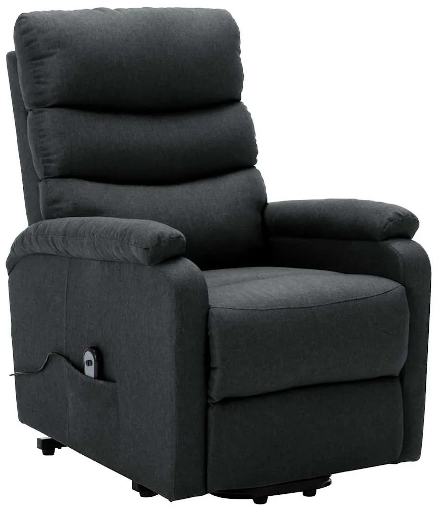 321237 vidaXL Изправящ стол, тъмносив, текстил