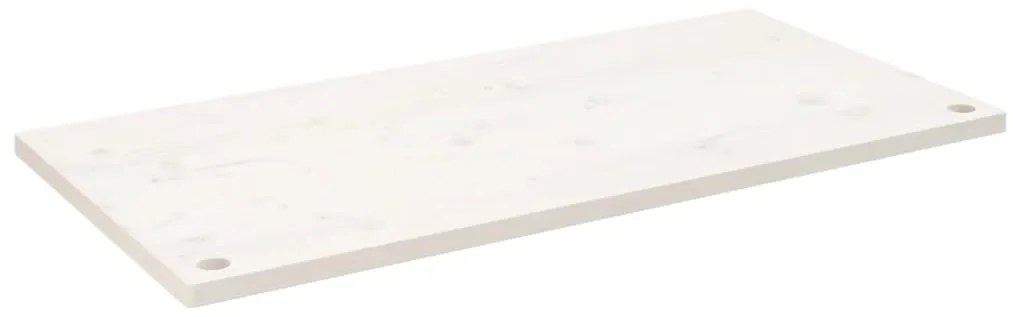 824471 vidaXL Плот за бюро, бял, 110x60x2,5 см, борово дърво масив