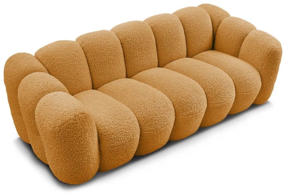 Диван от прежда с примки от букле в цвят горчица 232 cm Hippolyte – Bobochic Paris