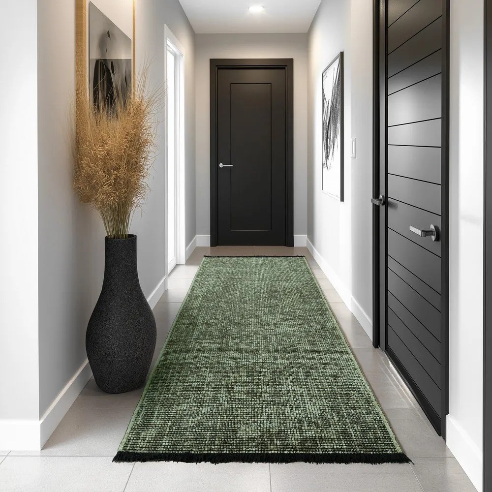 Зелена пътека подходяща за пране 80x250 cm Space 1900 – Ayyildiz Carpets