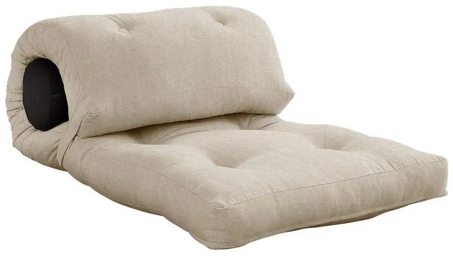 Сив и бежов матрак за футон 70x200 cm Обвивка бежов лен/тъмносиво - Karup Design