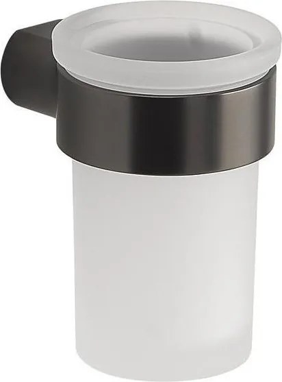 Gedy - Стенен държач за четки за зъби PIRENEI млечно стъкло/металическо сиво