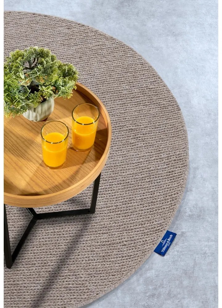 Светлокафяв ръчно изработен вълнен кръгъл килим ø 160 cm Francois – Villeroy&Boch