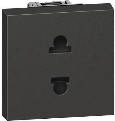 BTICINO Контакт ЕВРО/АМЕРИКАНСКИ стандарт 2P 2 мод. 16A детска защита цвят Черен Living Now  - KG4125