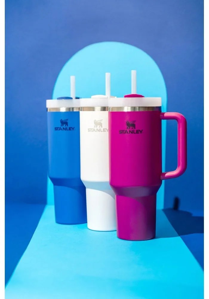 Бял термос със сламка от неръждаема стомана 1,18 l Quencher H2.0 FlowState Tumbler Frost – Stanley