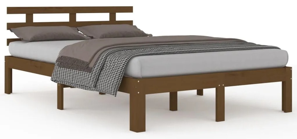 814762 vidaXL Рамка за легло, меденокафява, дърво, 150x200 cм, King Size
