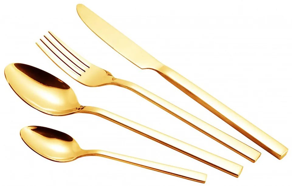 Комплект прибори за хранене ZEPHYR ZP 1512 ZG24, 24 части, Неръждаема стомана, Златист