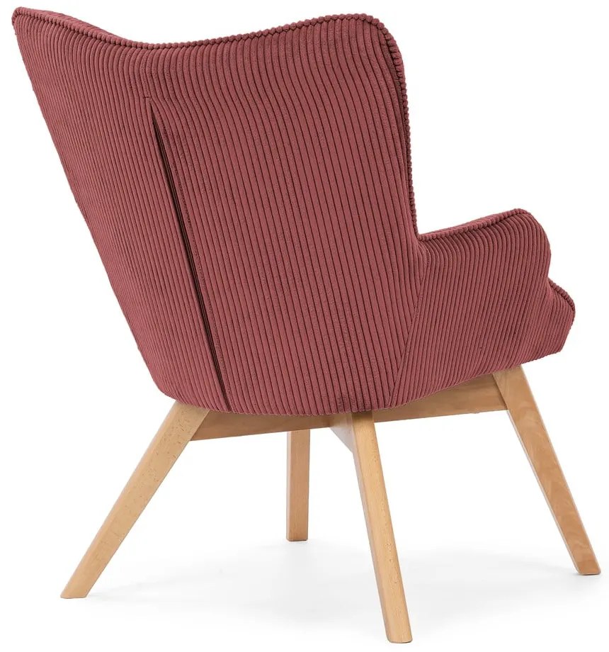Червено кресло от рипсено кадифе Niko – Ropez