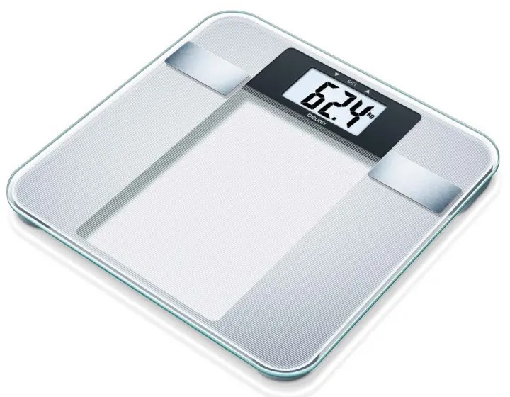 Кантар Beurer BG 13, До 150 кг, 6 Функции, Памет, LCD, Прозрачен/сребрист