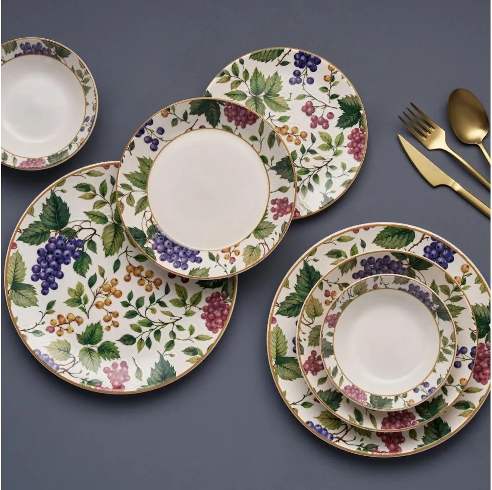 Сервиз за хранене, 24 части, пъстроцветен, керамика