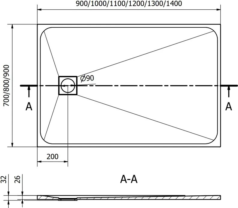 Mexen Bert правоъгълна душ кабина SMC 120 x 90 см, сив - 4K619012