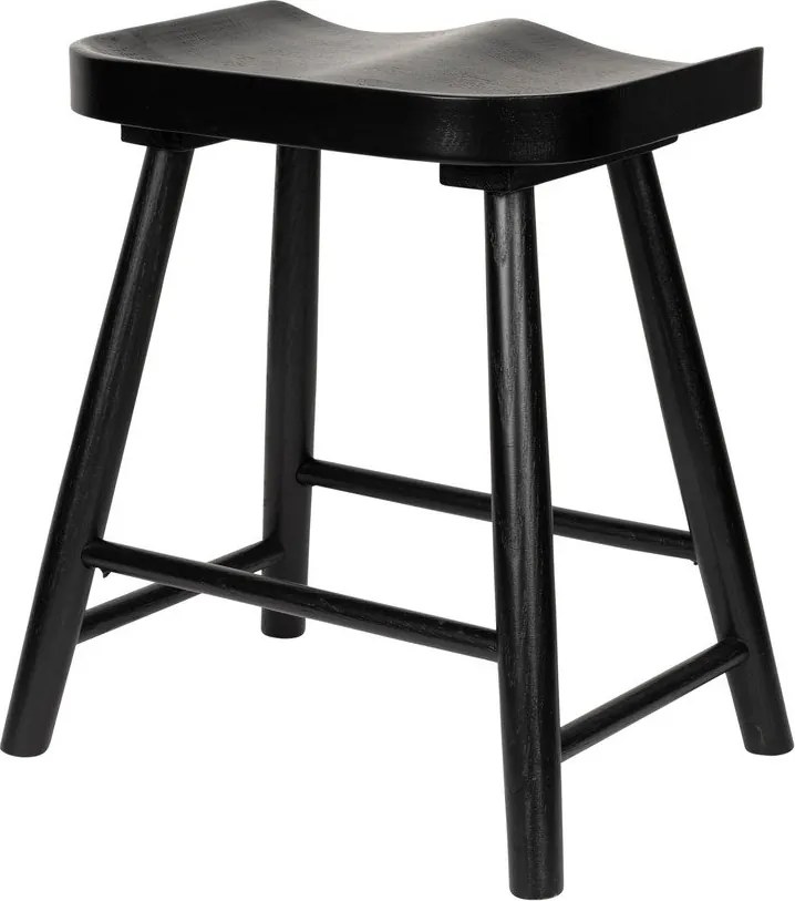 Черен стол от масивен дъб Vander – White Label