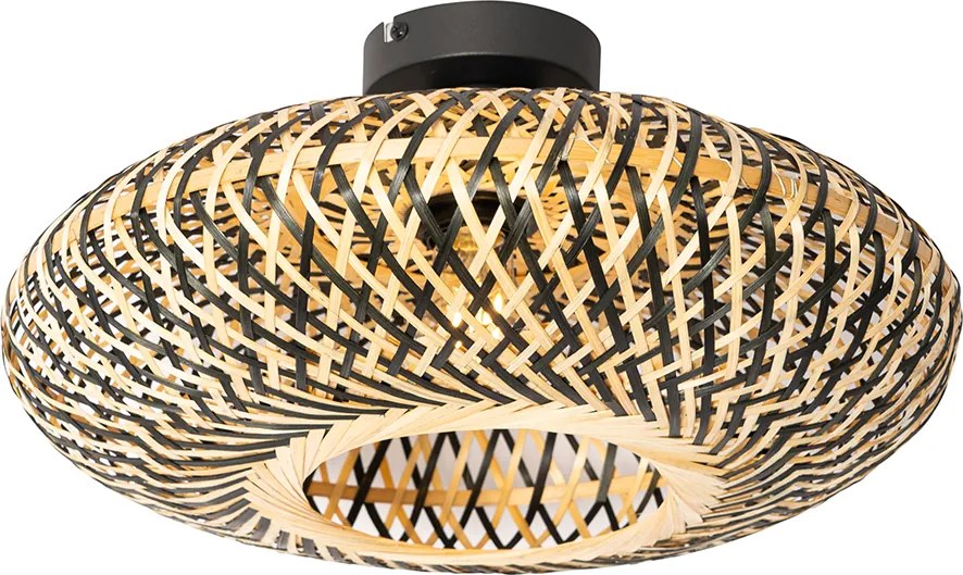 Интелигентна таванна лампа черна бамбукова 40 см вкл. Wifi A60 - Ostrava