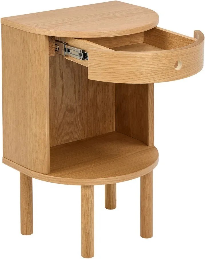 Нощно шкафче от декор от дъб в светло естествен цвят Paron – Actona