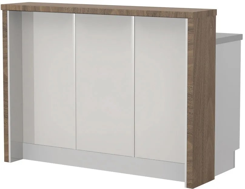Островна кухненска пейка Modena-Length: 150 cm.-White glossy-Carini Wallnut