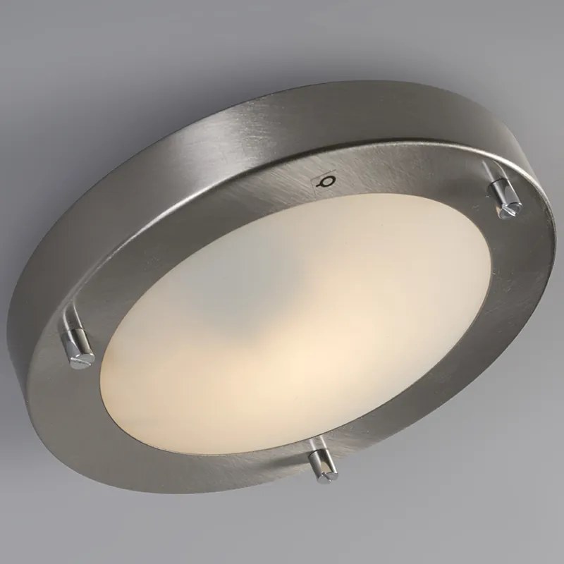 Модерна таванна лампа стомана 18 см IP44 - Yuma