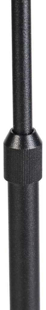 Подова лампа черна с плътно абажур кремав 45 см регулируема - Parte