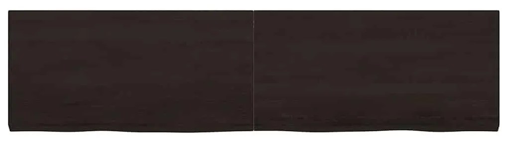 363830 vidaXL Стенен рафт тъмнокафяв 160x40x(2-4) см обработен масивен дъб