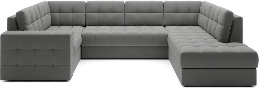 Ъглов диван Bale U-Тъмно сиво-Десен