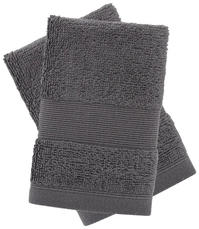Тъмносиви памучни кърпи в комплект от 2 бр. от тери 30x30 cm Anti-Bacterial – Catherine Lansfield