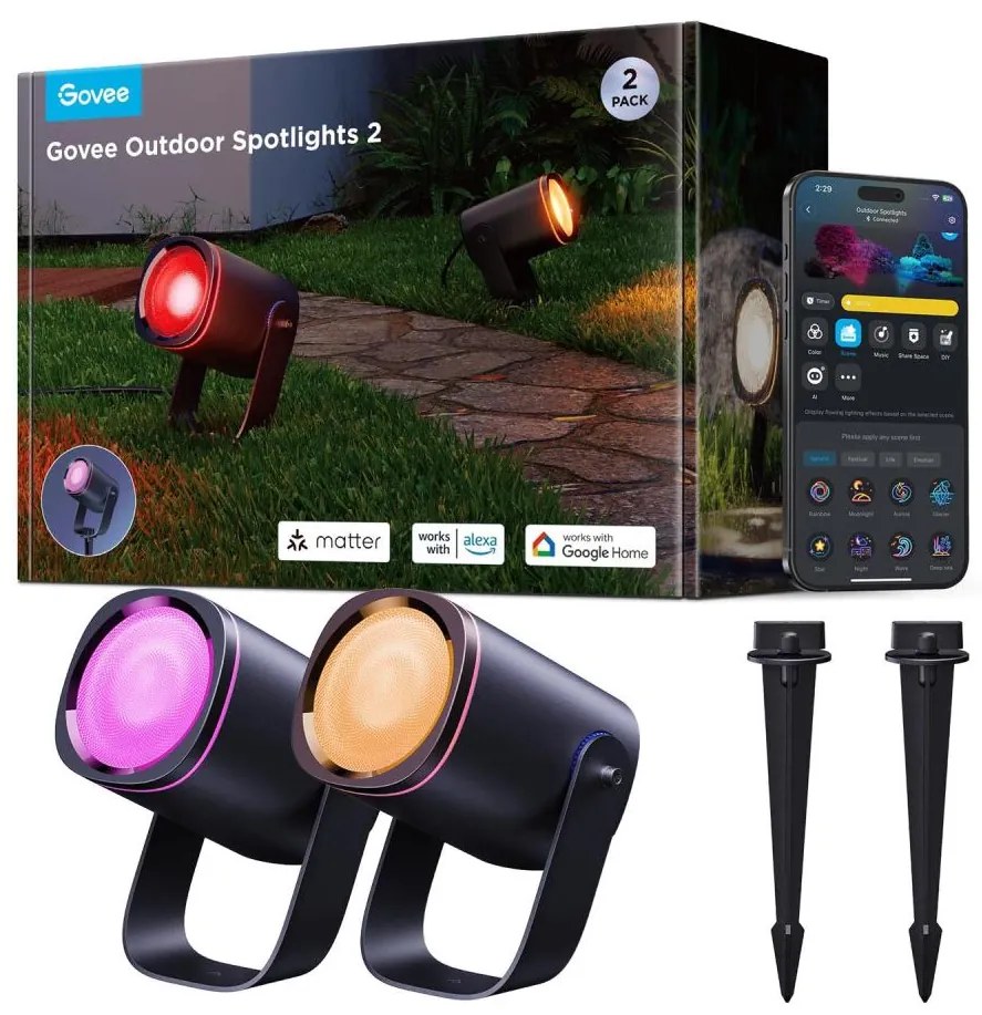 Govee - LED RGBWW Димируем прожектор LED/12W/230V IP67 2700-6500K Wi-Fi