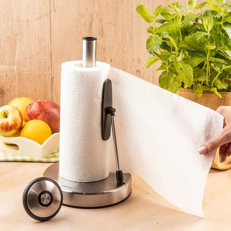 Поставка за кухненска хартия Kinghoff KH 1955, 36.5 см, Неръждаема стомана, Сребрист