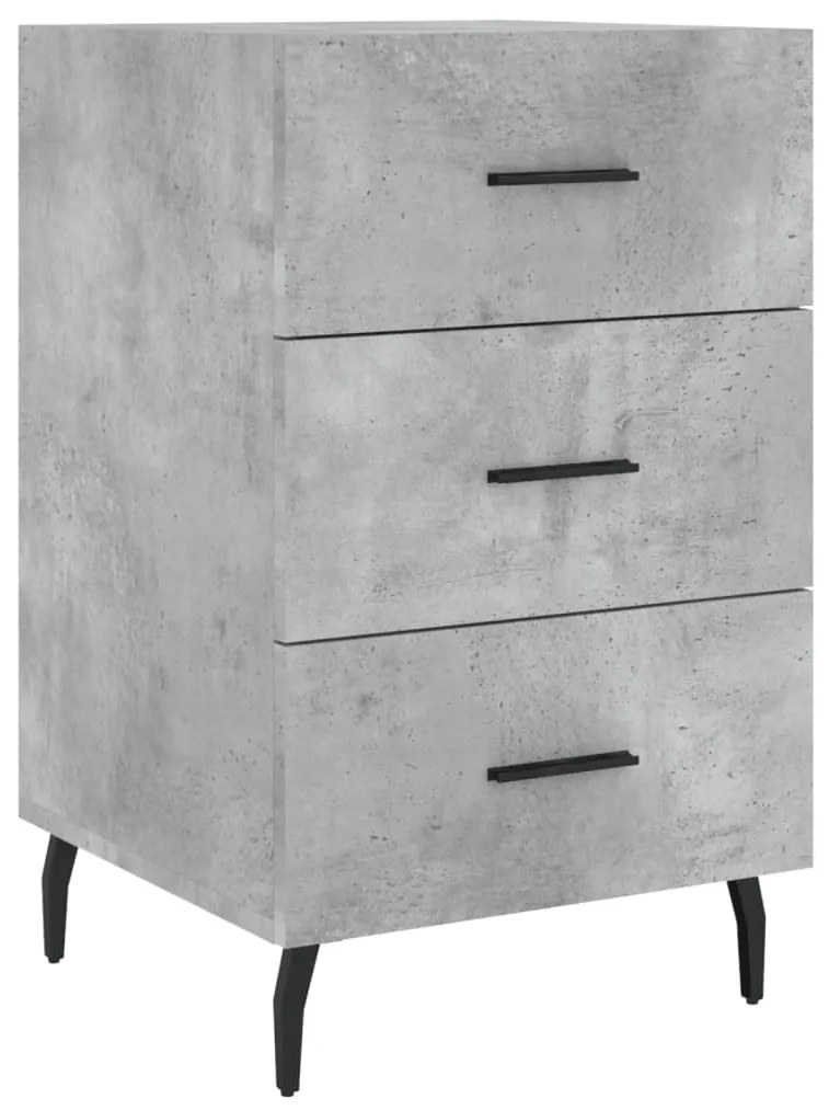 827680 vidaXL Нощно шкафче, бетонно сиво, 40x40x66 см, инженерно дърво