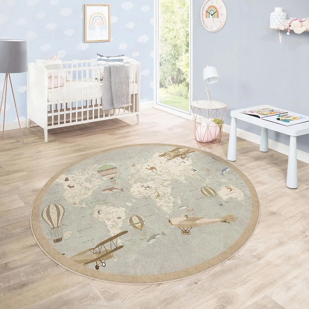 Детско килимче за игра подходящо за пране ø100 cm Vintage World – Mila Home