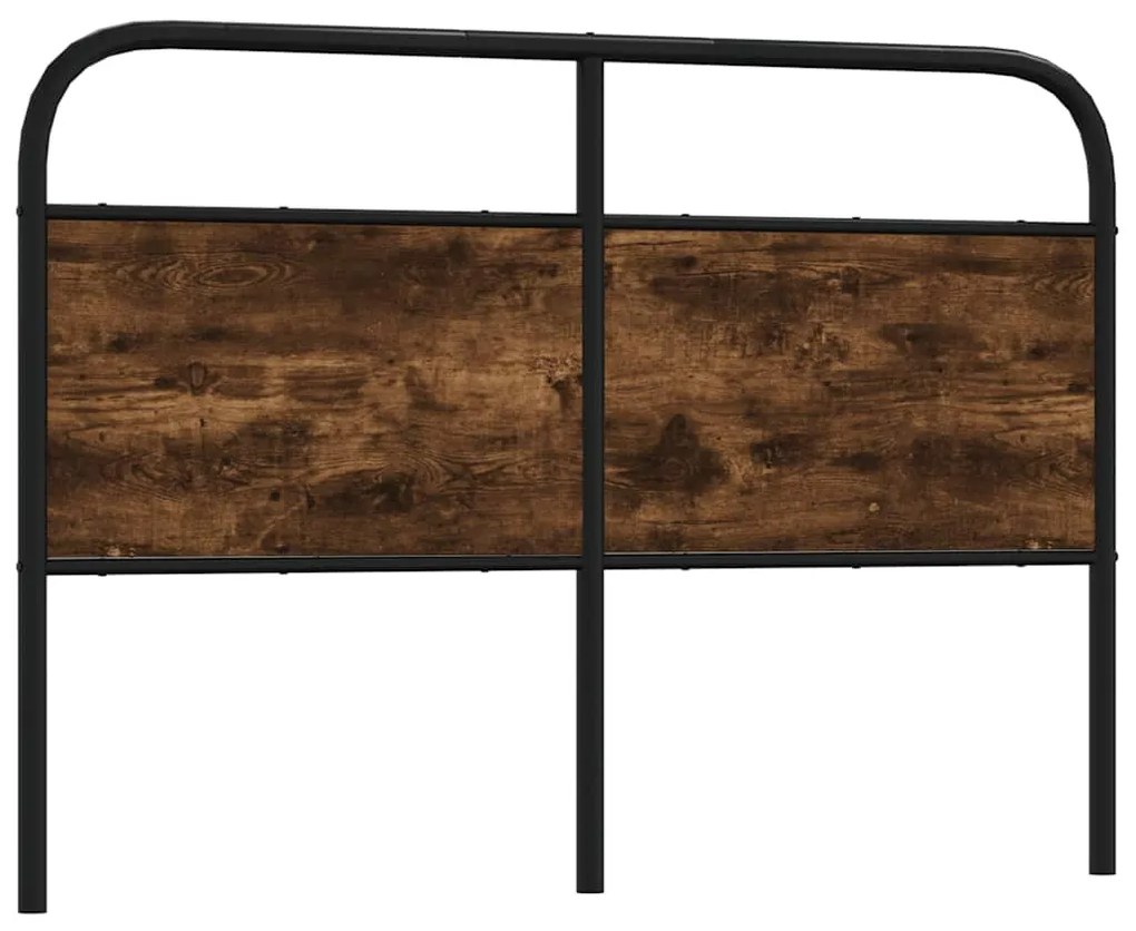 4100242 vidaXL Резервна табла за легло, опушен дъб, 140 см, стомана и инженерно дърво