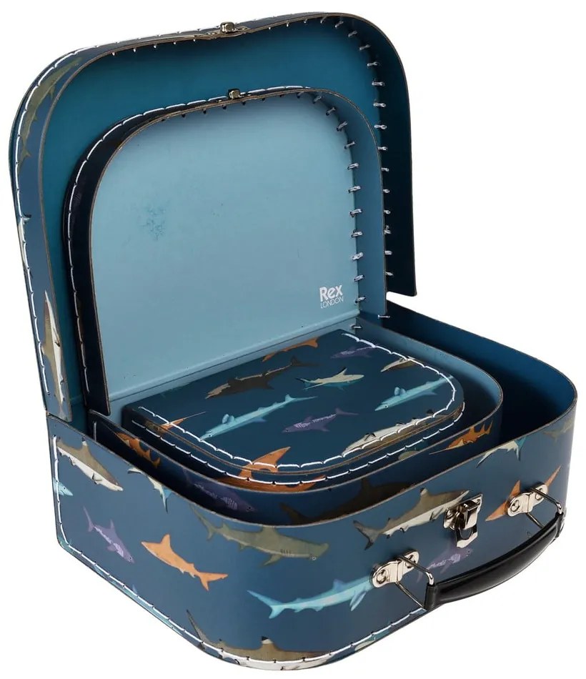 Детски куфари в комплект от 3 броя Sharks - Rex London