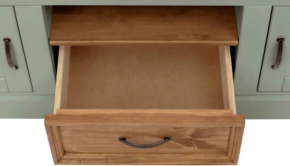 Светлозелена маса за телевизор от масивен бор 160x50 cm Selma – Støraa