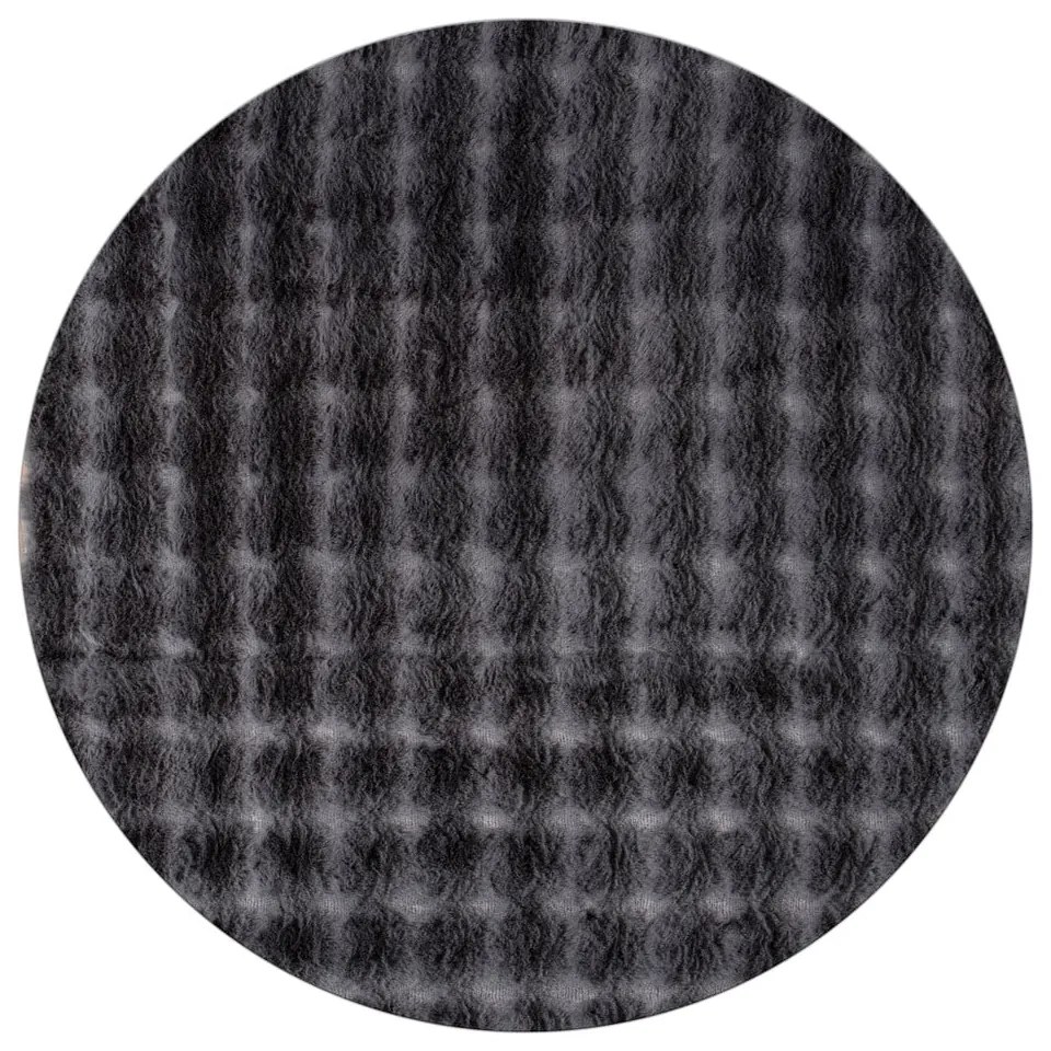 Антрацитен кръгъл килим подходящ за пране ø 200 cm Bubbly – Oyo Concept