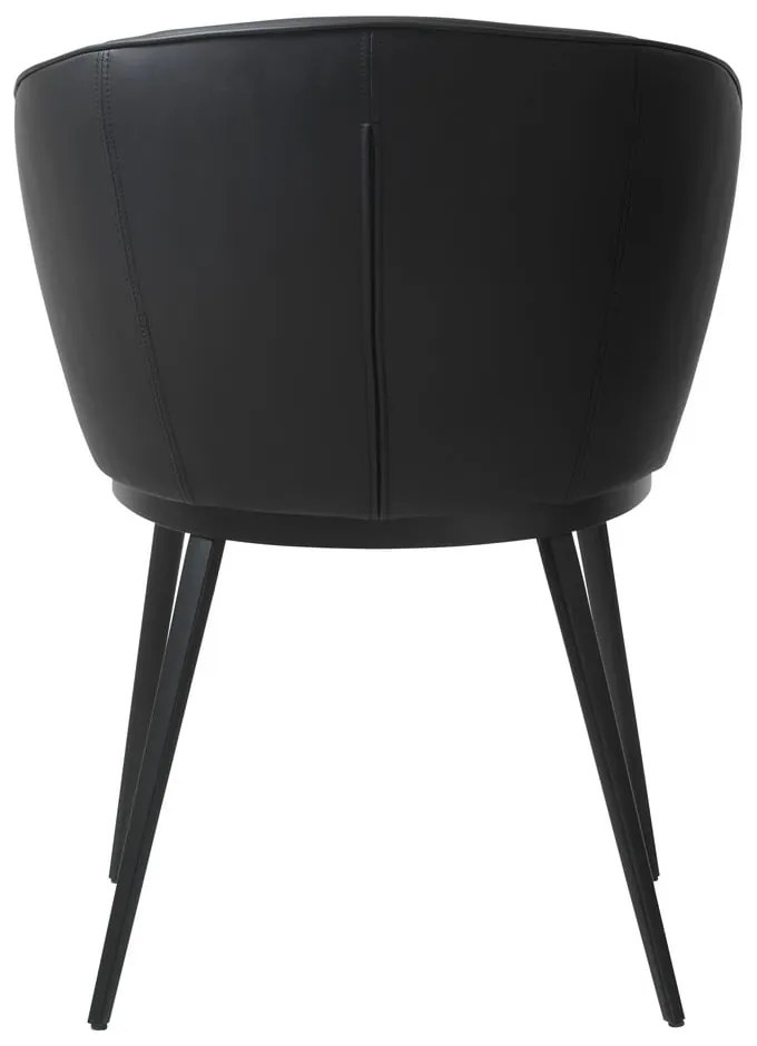 Черен стол за хранене от изкуствена кожа Leath Gain - Unique Furniture