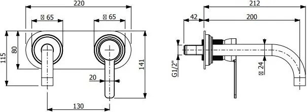 Тоалетна стенен кран Lumiere Vicario-месинг