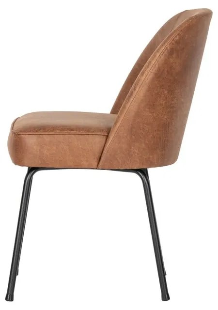 Кожени трапезни столове в комплект 2 бр. в цвят кафяв коняк Vogue – WOOOD