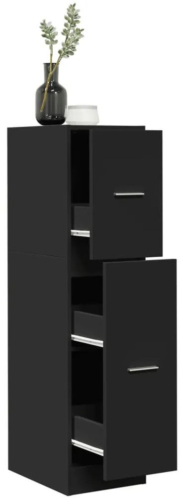 855161 vidaXL Шкаф органайзер, черен, 30x41x118 см, инженерно дърво