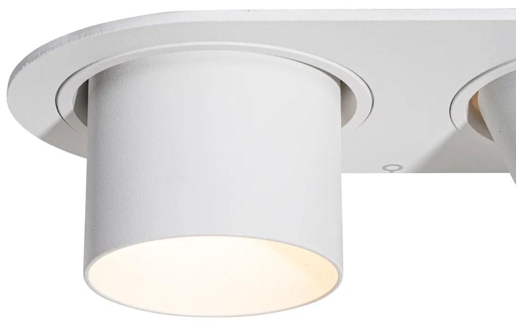 Комплект от 6 вградени спота бели GU10 50mm 2-Light - Installa