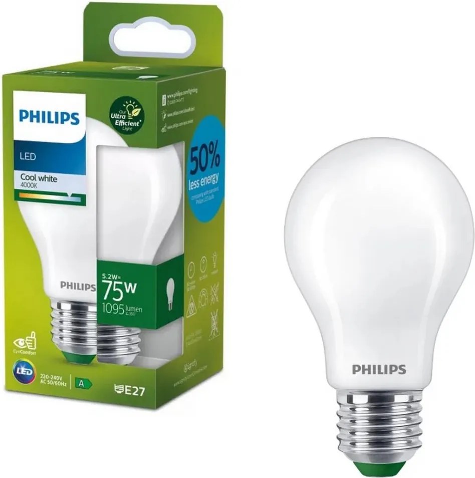 LED крушка ULTRAEFFICIENT Philips A60 E27/5,2W/230V 4000K
