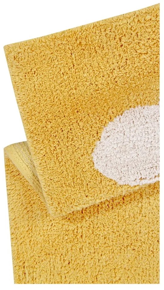 Памучен ръчно изработен детски килим подходящ за пране горчица 120x160 cm Clouds Mustard – Lorena Canals