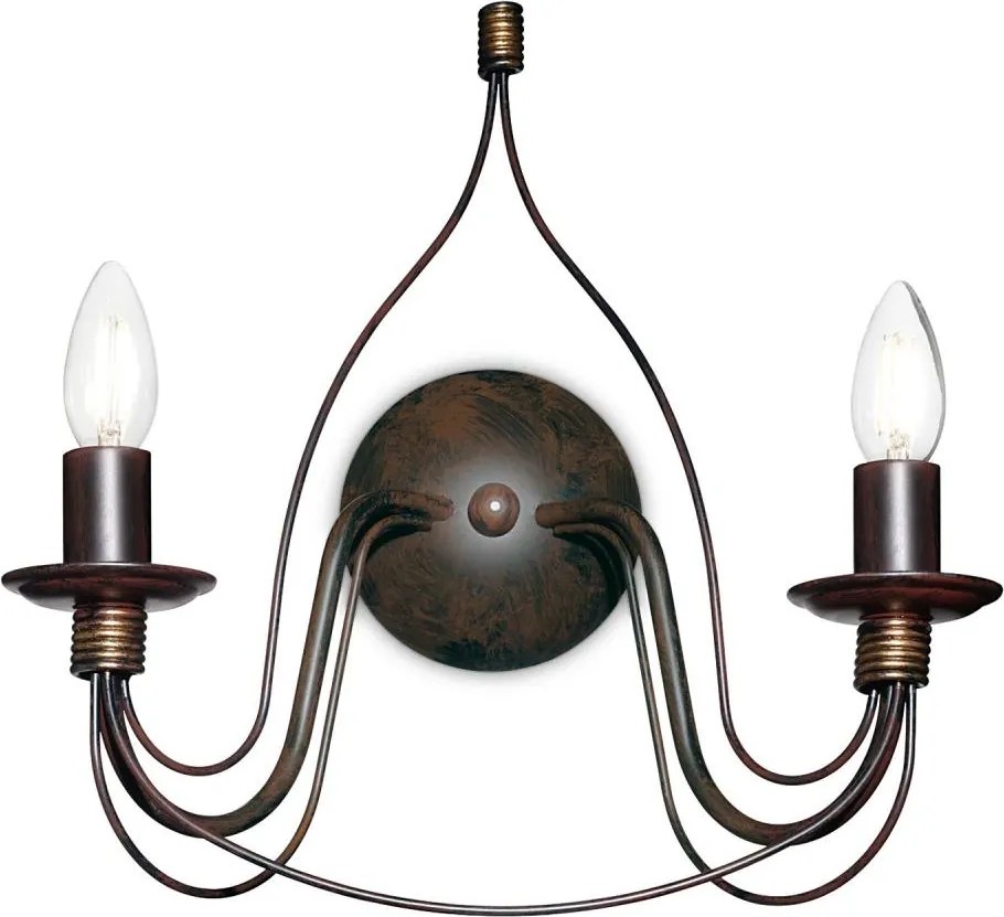 Ideal Lux - Настенна лампа CORTE 2xE14/40W/230V кафява/патина