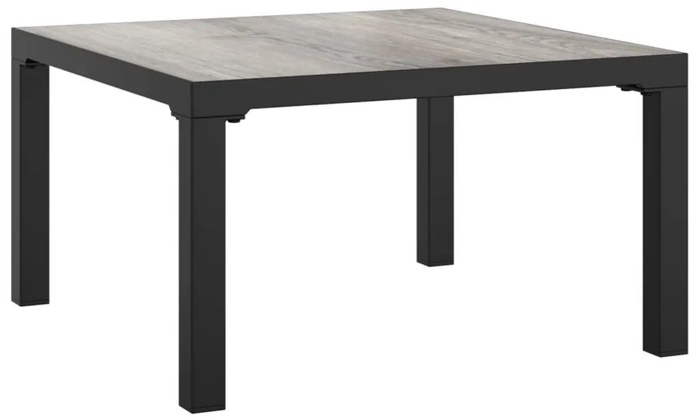 362800 vidaXL Градинска маса за кафе сива 55x55x31 cм DPC и стомана