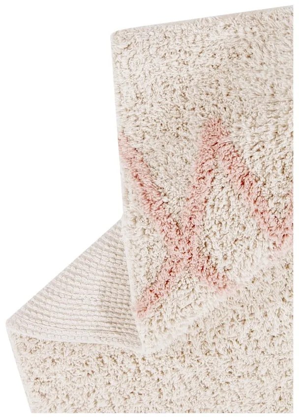 Розов и кремав ръчно изработен памучен килим подходящ за пране 120x160 cm Atlas Natural – Lorena Canals