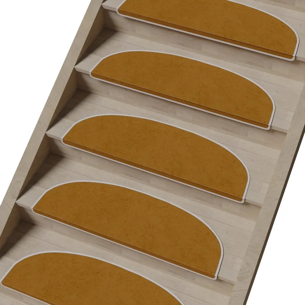 Светлокафяви килимчета за стълби в комплект от 16 части 20x65 cm Plain Color - Vitaus