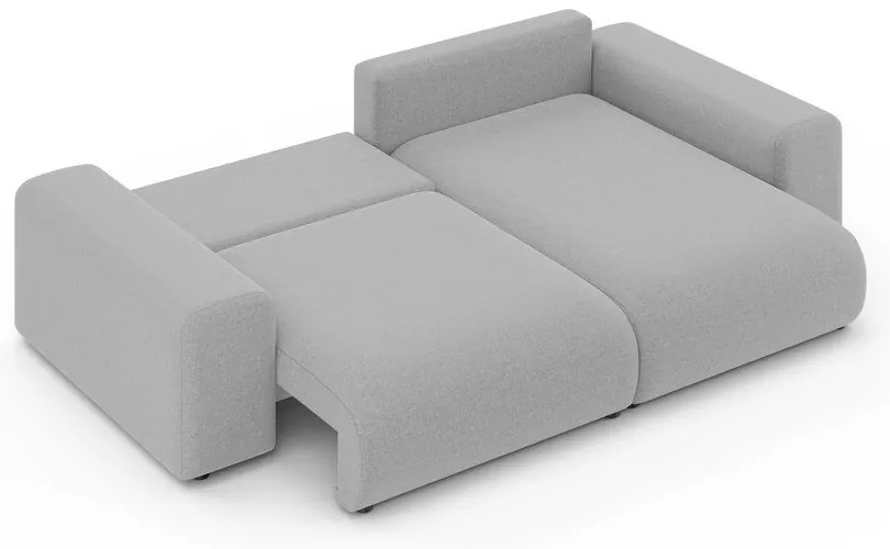 Светлосив разтегателен ъглов диван с място за съхранение (променлив) Luma – Ropez